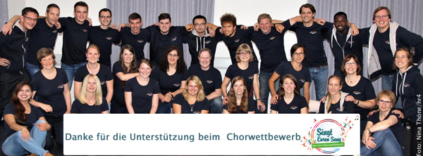 Cantamus sagt Danke für die Unterstützung beim Chorwettbewerb von hr4 - Foto: Nina Thöne/hr4 2017 hr4 wettbewerb danke 600