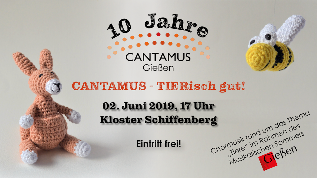 CANTAMUS - TIERisch gut: das Konzertplakat-Motiv 2019 cantamus schiffenberg tierisch gut